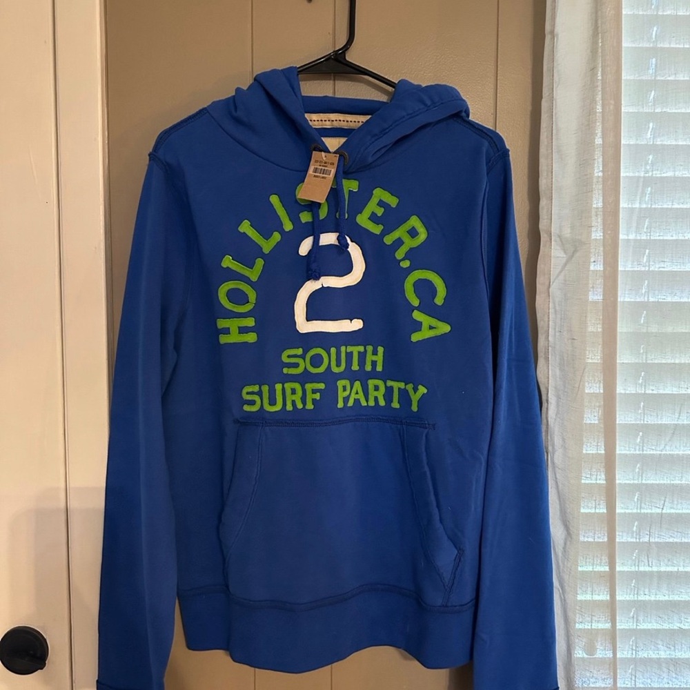 Hollister Hoodie Bundle of 2 Men’s Large Blue and Navy Surf Party Surf Open